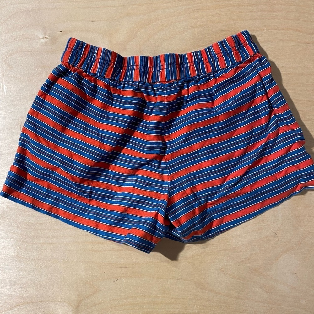 J. Crew Vibrant Red and Blue Striped Shorts 4 (HS) - Picture 6 of 8